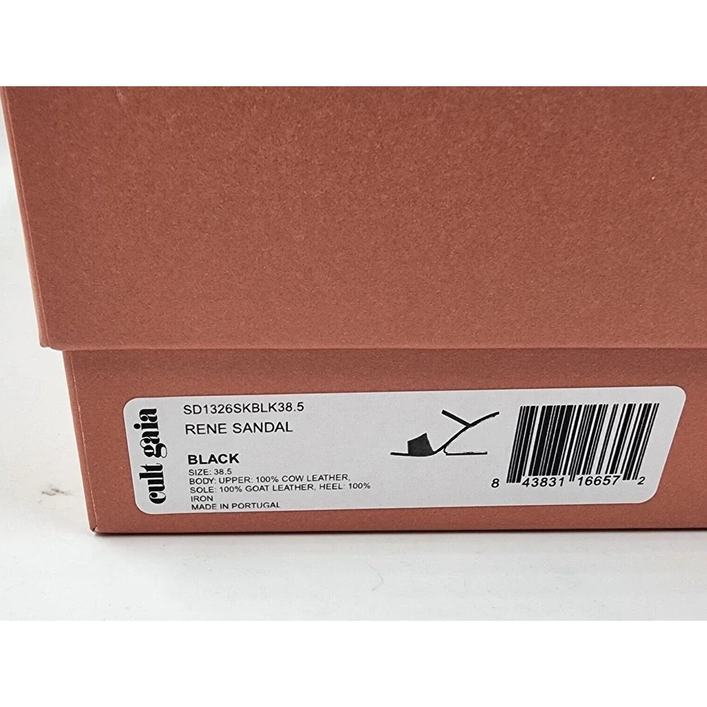 Cult Gaia Rene Cantilevered Sandals Women's 38.5 Black Iron Heel + - Picture 14 of 15